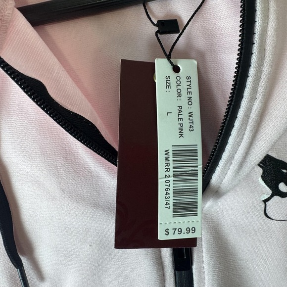 Riflessi Hoodie Womens Large Pale Pink Pretty Girl Savage‎ Full Zip Panther Logo - Picture 4 of 9